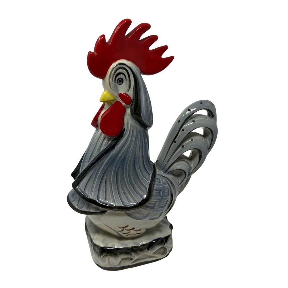 Vintage Ceramic Rooster Mid Century Modern Appetizer Toothpick Holder 1950’s